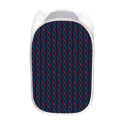 DNA Helix Pattern Print Mesh Laundry Hamper