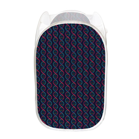 DNA Helix Pattern Print Mesh Laundry Hamper