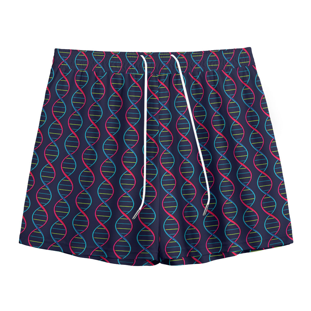 DNA Helix Pattern Print Mesh Shorts