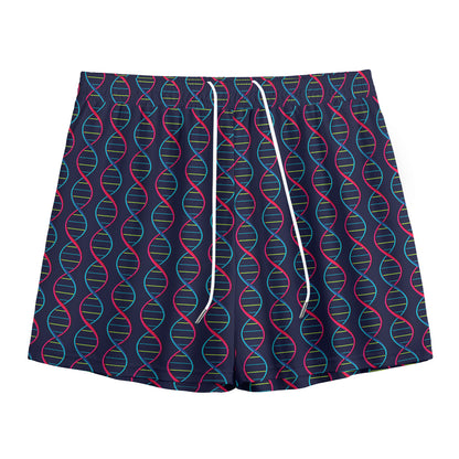 DNA Helix Pattern Print Mesh Shorts