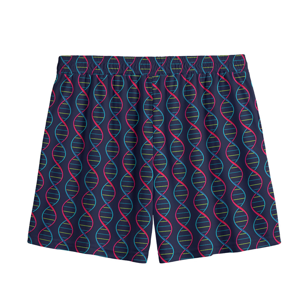 DNA Helix Pattern Print Mesh Shorts