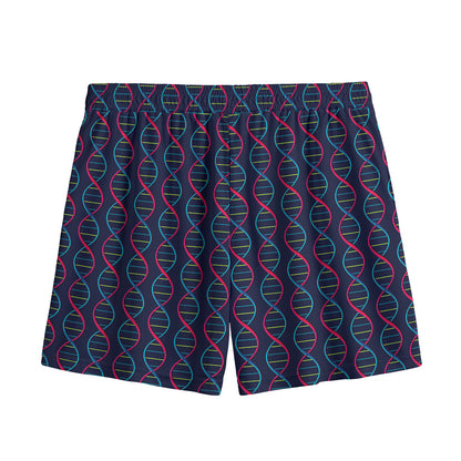 DNA Helix Pattern Print Mesh Shorts