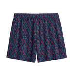 DNA Helix Pattern Print Mesh Shorts