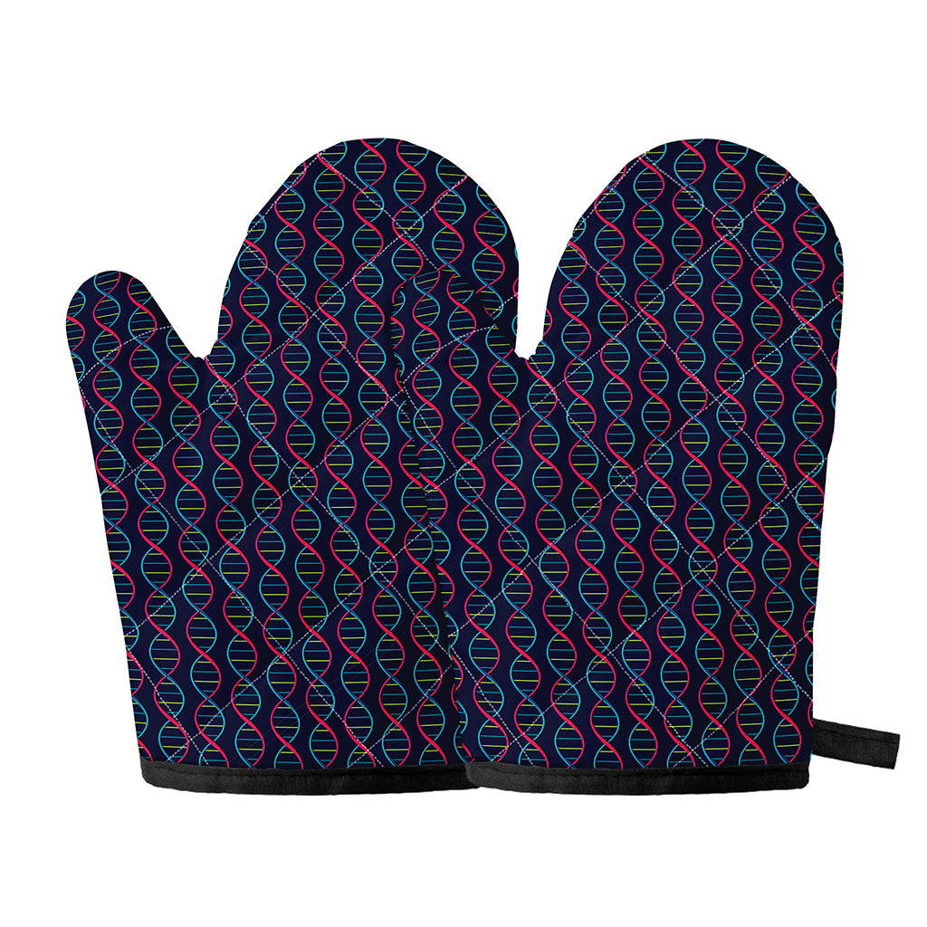 DNA Helix Pattern Print Oven Mitts