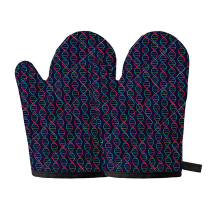 DNA Helix Pattern Print Oven Mitts