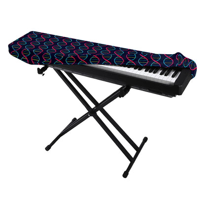 DNA Helix Pattern Print Piano Keyboard Cover