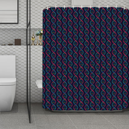 DNA Helix Pattern Print Polyester Shower Curtain