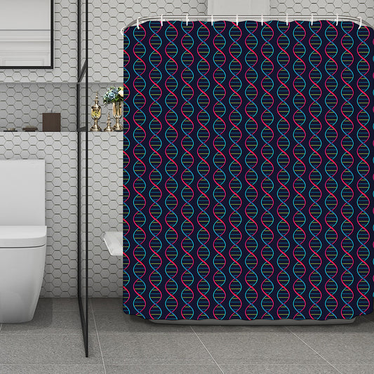 DNA Helix Pattern Print Polyester Shower Curtain
