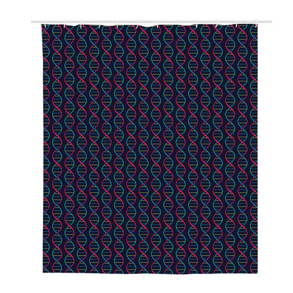 DNA Helix Pattern Print Polyester Shower Curtain