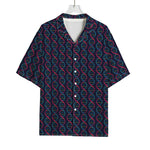 DNA Helix Pattern Print Rayon Hawaiian Shirt