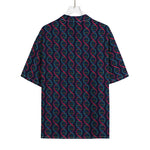 DNA Helix Pattern Print Rayon Hawaiian Shirt