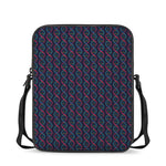 DNA Helix Pattern Print Rectangular Crossbody Bag