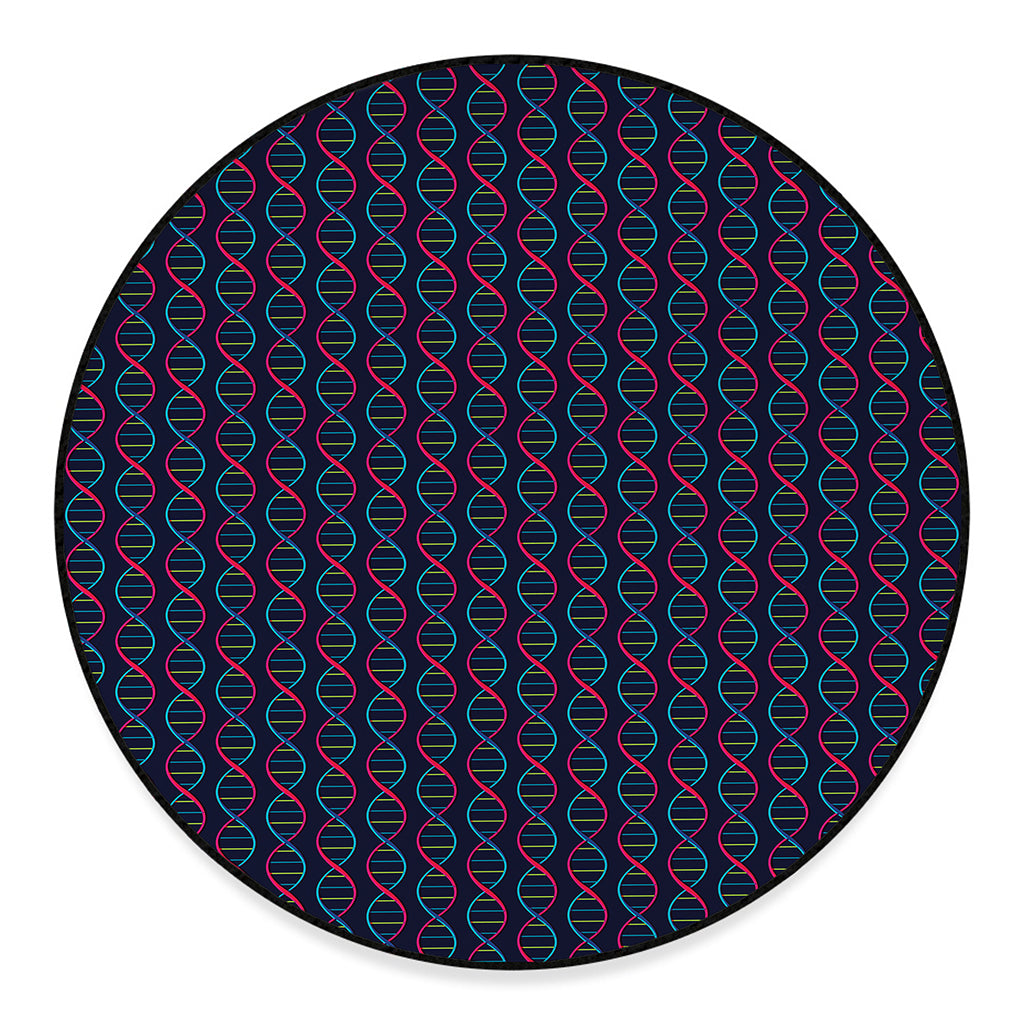 DNA Helix Pattern Print Round Floor Mat