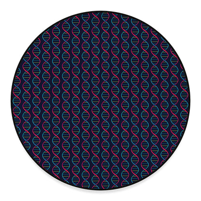 DNA Helix Pattern Print Round Floor Mat