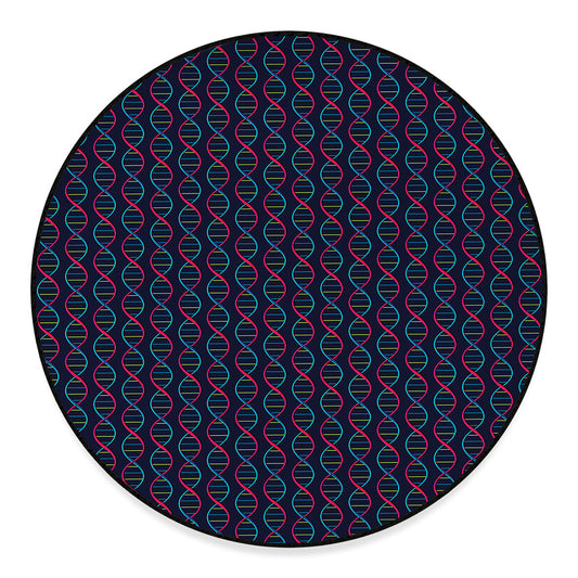DNA Helix Pattern Print Round Floor Mat