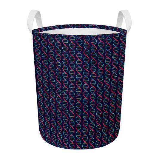 DNA Helix Pattern Print Round Laundry Basket