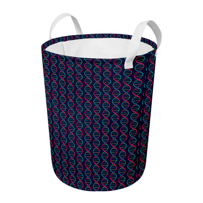 DNA Helix Pattern Print Round Laundry Basket