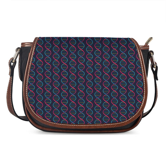 DNA Helix Pattern Print Saddle Bag