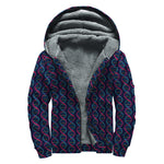 DNA Helix Pattern Print Sherpa Lined Zip Up Hoodie