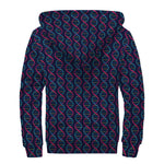 DNA Helix Pattern Print Sherpa Lined Zip Up Hoodie