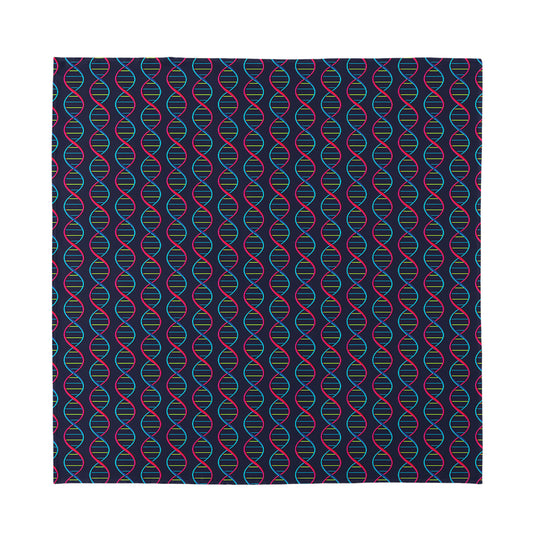 DNA Helix Pattern Print Silk Bandana