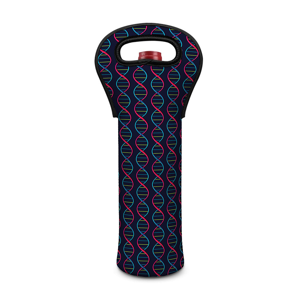 DNA Helix Pattern Print Single Neoprene Wine Tote
