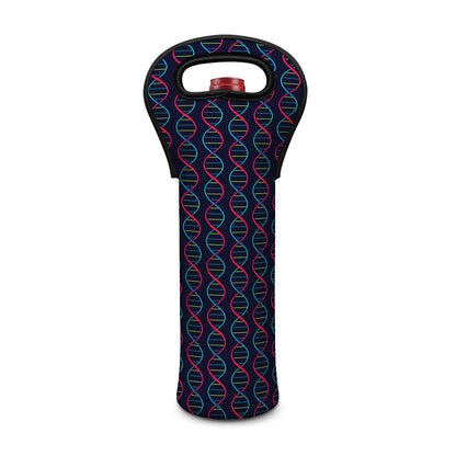 DNA Helix Pattern Print Single Neoprene Wine Tote