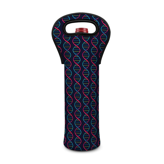 DNA Helix Pattern Print Single Neoprene Wine Tote