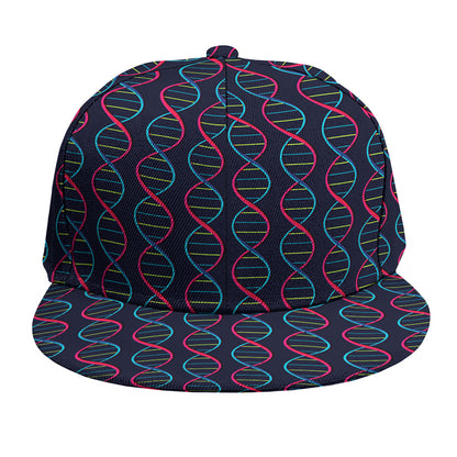 DNA Helix Pattern Print Snapback Cap