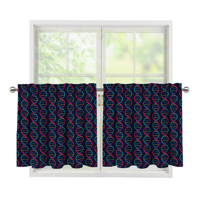 DNA Helix Pattern Print Tier Curtains