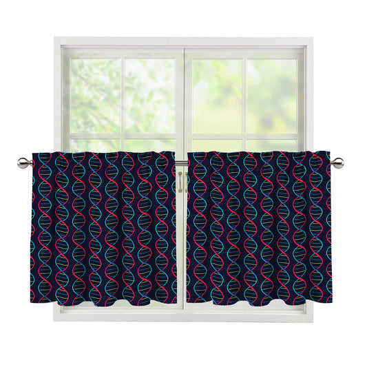 DNA Helix Pattern Print Tier Curtains