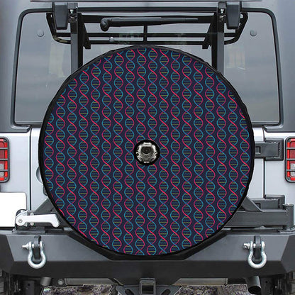 DNA Helix Pattern Print Tire Cover With Camera Hole