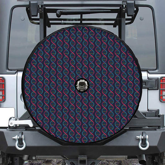 DNA Helix Pattern Print Tire Cover With Camera Hole