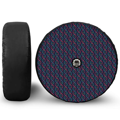 DNA Helix Pattern Print Tire Cover With Camera Hole