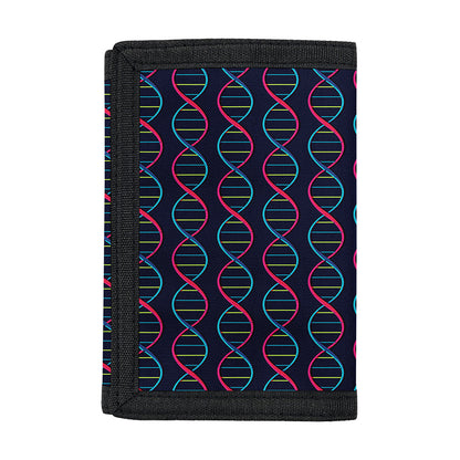 DNA Helix Pattern Print Trifold Wallet