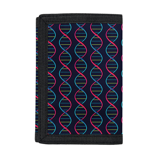 DNA Helix Pattern Print Trifold Wallet