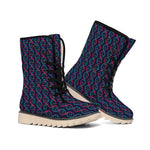 DNA Helix Pattern Print Winter Boots