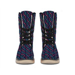 DNA Helix Pattern Print Winter Boots