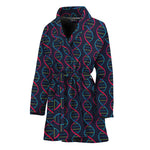DNA Helix Pattern Print Women's Bathrobe