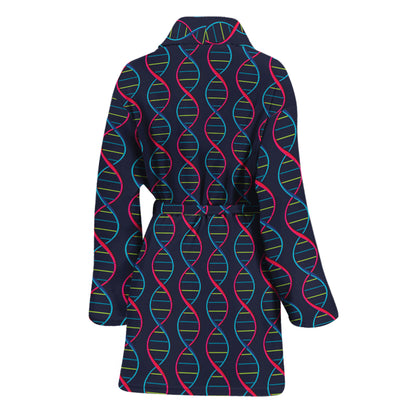 DNA Helix Pattern Print Women's Bathrobe