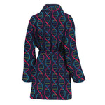 DNA Helix Pattern Print Women's Bathrobe
