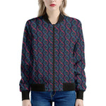 DNA Helix Pattern Print Women's Bomber Jacket