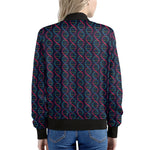 DNA Helix Pattern Print Women's Bomber Jacket