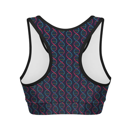 DNA Helix Pattern Print Women's Sports Bra