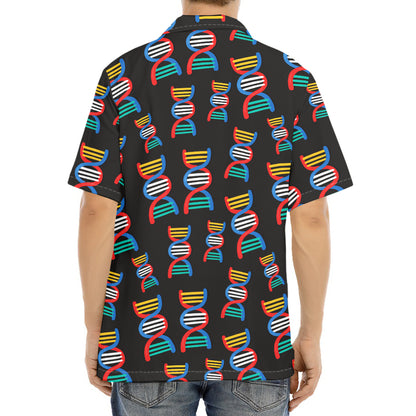 DNA Strands Pattern Print Aloha Shirt