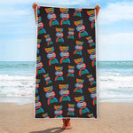 DNA Strands Pattern Print Beach Towel