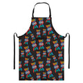 DNA Strands Pattern Print Bib Apron With Pocket