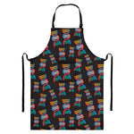DNA Strands Pattern Print Bib Apron With Pocket