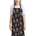 DNA Strands Pattern Print Bib Apron With Pocket