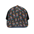 DNA Strands Pattern Print Black Mesh Trucker Hat